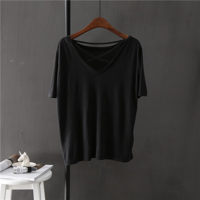 Γυναικείο μπλουζάκι με ντεκολτέ σε σχήμα V σε διαφορετικά χρώματα