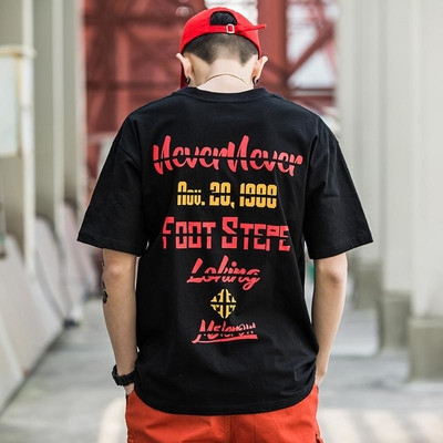 Ανδρική μπλούζα 3/4 μανικιών με έγχρωμη επιγραφή