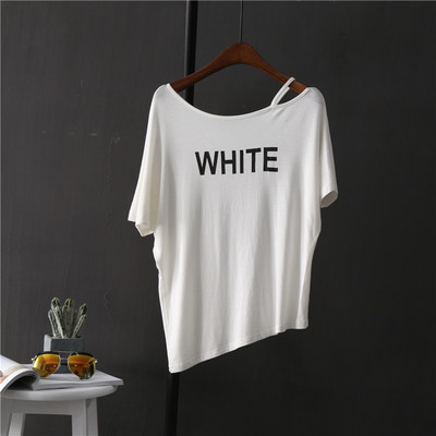 Καθημερινή γυναικεία μπλούζα  με πτώση ώμου και ασύμμετρο μήκος