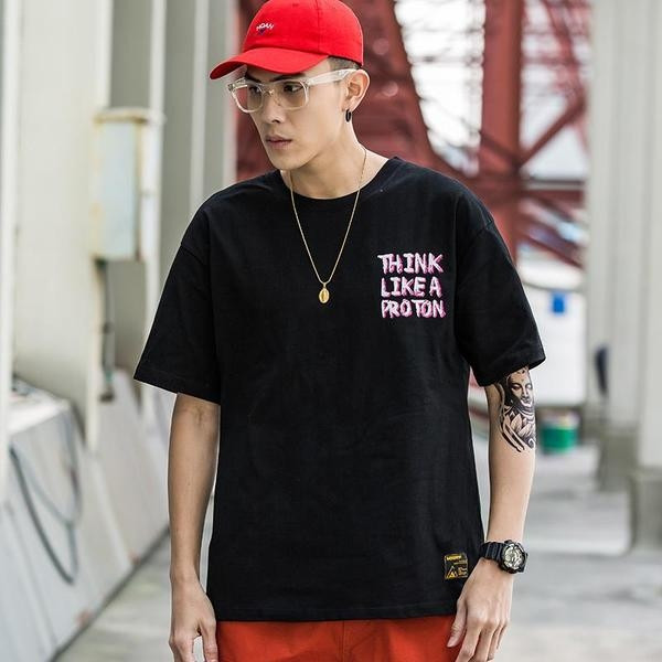 Casual ανδρική μπλούζα με μανίκι 3/4 με την επιγραφή - 5 χρώματα