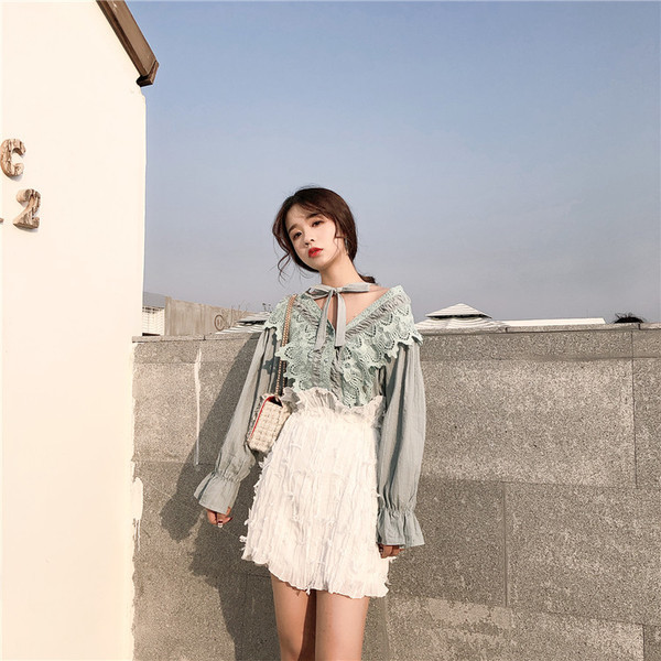 Σύγχρονη γυναικεία  μικρή φούστα με υψηλή μέση και διακοσμητικό μίνι περιθώριο σε τρία χρώματα