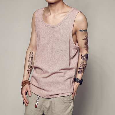 Ανδρικό αμάνικο σε δύο χρώματα με διακοσμητική τσέπη