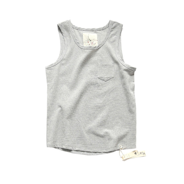 Ανδρικό αμάνικο σε δύο χρώματα με διακοσμητική τσέπη