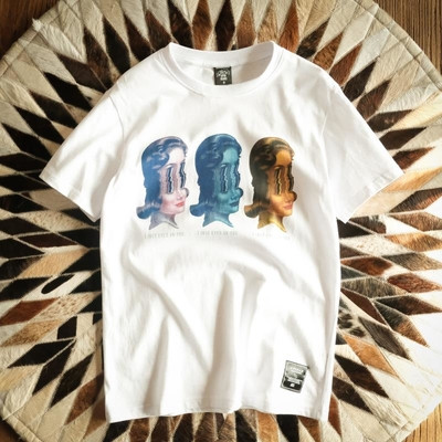 Férfi póló rövid ujjal fekete-fehérben, mintával