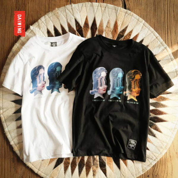 Férfi póló rövid ujjal fekete-fehérben, mintával