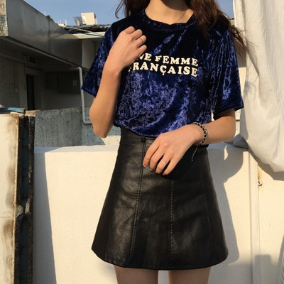 Γυναικεία μπλούζα από μαλακό βελούδο με επιγραφή σε διάφορα χρώματα