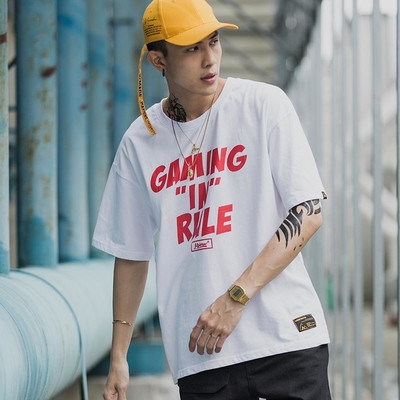 Ανδρική μπλούζα μανικιών 3/4 σε άσπρο και μαύρο χρώμα