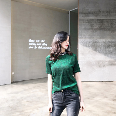 Σύγχρονη γυναικεία κομψή μπλούζα με κολάρο σε σχήμα O σε πολλά χρώματα