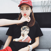 Γυναικεία μπλούζα με  3/4  μανίκι - άσπρο και μαύρο χρώμα