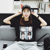 Γυναικείες μπλούζες κοντό μανίκι με εφαρμογές - άσπρο και μαύρο