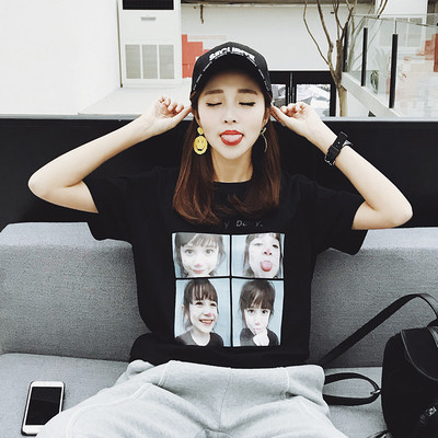 Γυναικείες μπλούζες κοντό μανίκι με εφαρμογές - άσπρο και μαύρο