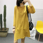 Γυναικείο χιτώνα με μακρύ μανίκι σε διάφορα χρώματα και πλάγια σχισμή