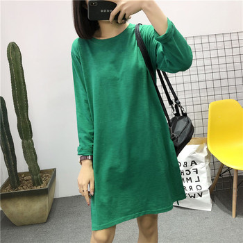 Γυναικείο χιτώνα με μακρύ μανίκι σε διάφορα χρώματα και πλάγια σχισμή