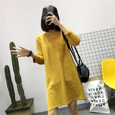 Γυναικείο χιτώνα με μακρύ μανίκι σε διάφορα χρώματα και πλάγια σχισμή