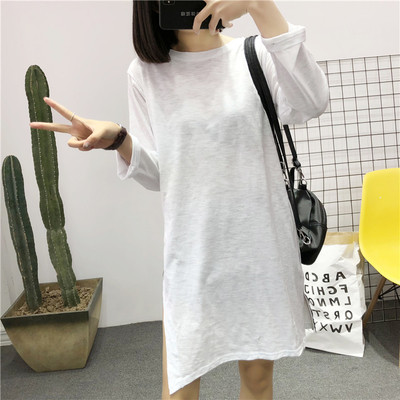 Γυναικείο χιτώνα με μακρύ μανίκι σε διάφορα χρώματα και πλάγια σχισμή