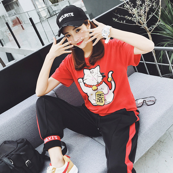 Alkalmi női blúz rövid ujjú rátéttel - fehér, fekete és piros