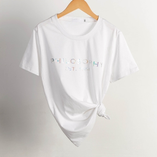 Γυναικείο μπλουζάκι σε λευκό χρώμα με επιγραφή