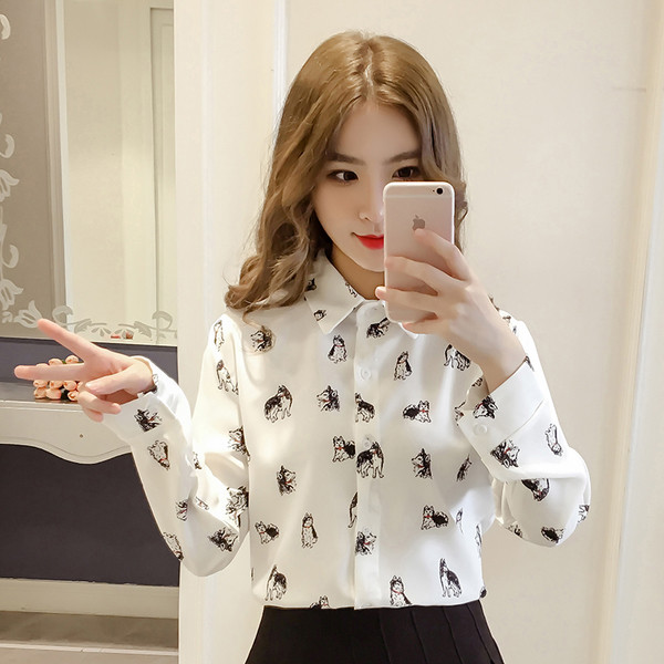 Cămașă modernă de damă cu animație în mai multe culori