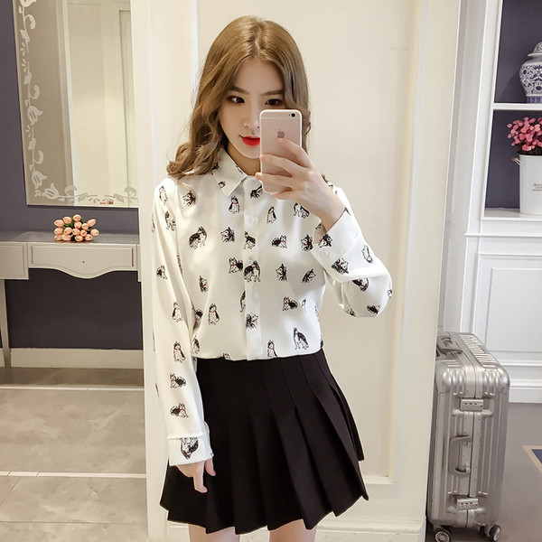 Cămașă modernă de damă cu animație în mai multe culori