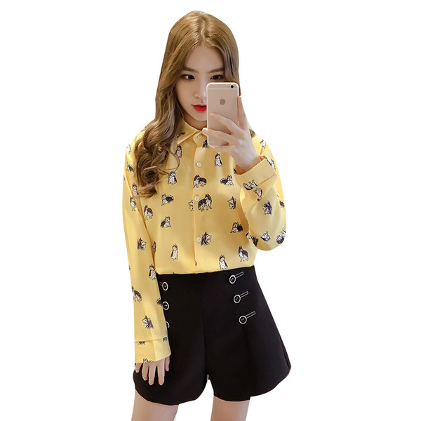 Cămașă modernă de damă cu animație în mai multe culori