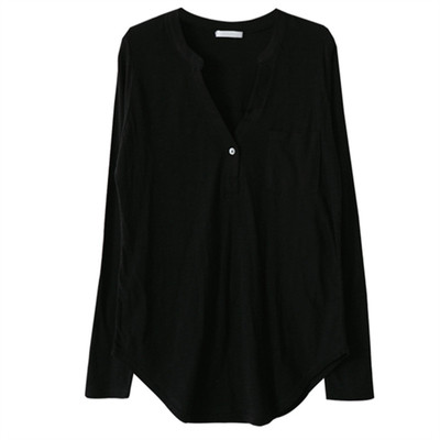 Γυναικείο πουκάμισο με ντεκολτέ σε σχήμα V με κουμπιά και διακοσμητική τσέπη