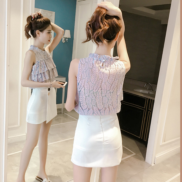 Női csipke felső O-alakú gallérral és fátyollal