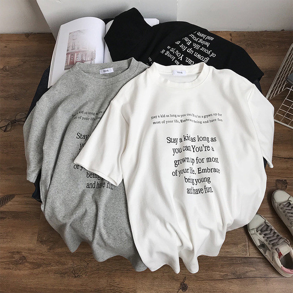 Női sport- és alkalmi póló három színben felirattal