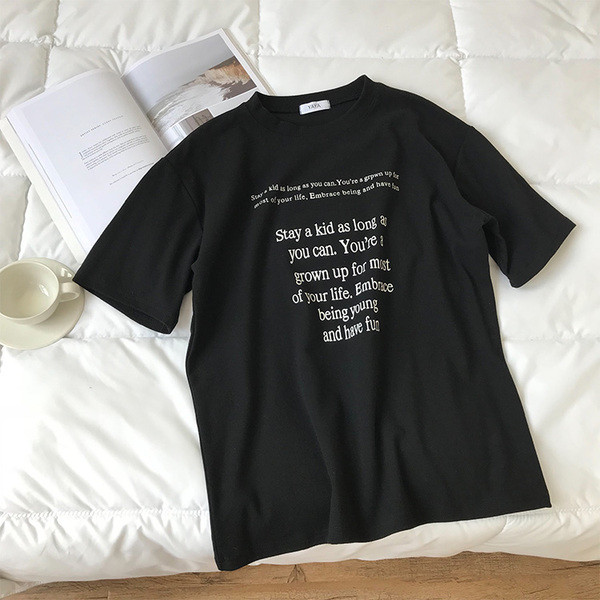 Női sport- és alkalmi póló három színben felirattal