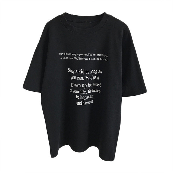 Női sport- és alkalmi póló három színben felirattal