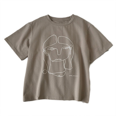 Γυναικεία T-shirt με κολάρο σε σχήμα O σε δύο χρώματα