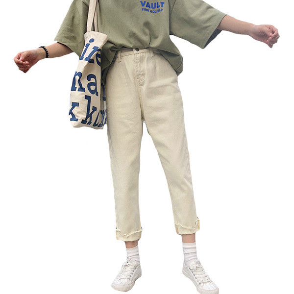 Alkalmi női magas derekú nadrág 9/10 hosszúsággal