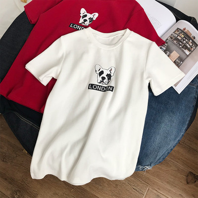 Γυναικεία casual free-style T-shirt με mini appliqué σε διάφορα χρώματα