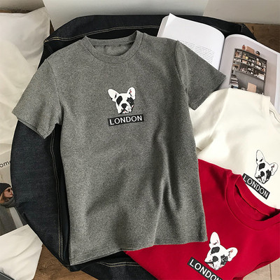Γυναικεία casual free-style T-shirt με mini appliqué σε διάφορα χρώματα