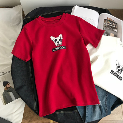 Γυναικεία casual free-style T-shirt με mini appliqué σε διάφορα χρώματα