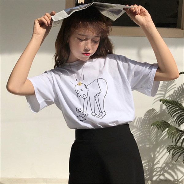 Női alkalmi blúz rövid ujjal, érdekes alkalmazással - fehér és fekete