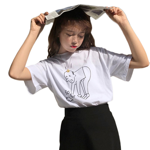 Női alkalmi blúz rövid ujjal, érdekes alkalmazással - fehér és fekete