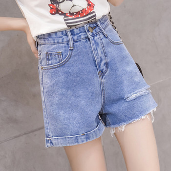 Casual shorts γυναικείο τζιν με υψηλή μέση