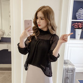 Γυναικείο σετ - αμάνικο και  φαρδύ πουκάμισο από δαντέλα