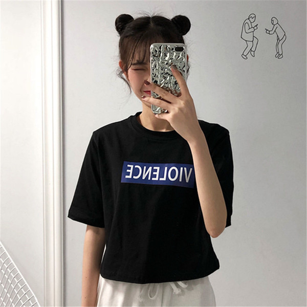 Καθημερινή γυναικεία T-shirt με φαρδιά μανίκια 3/4, ευρύ μοτίβο - μπλε και μαύρο