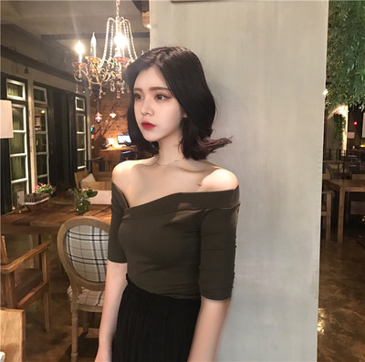 Stílusos női blúz 3/4 ujjú, leesett vállú - 4 színben