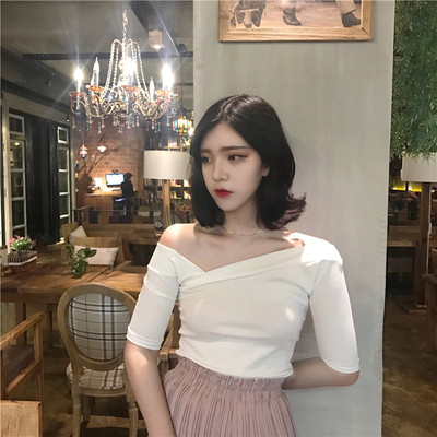 Stílusos női blúz 3/4 ujjú, leesett vállú - 4 színben