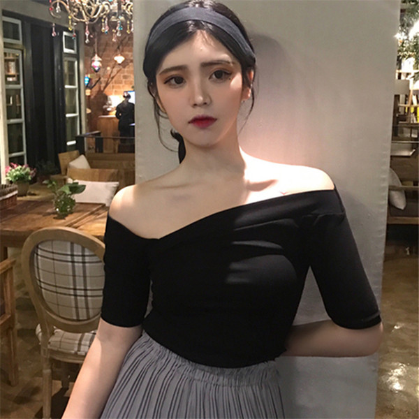 Stílusos női blúz 3/4 ujjú, leesett vállú - 4 színben