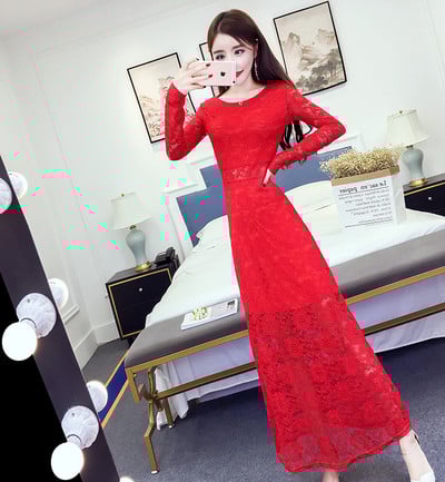 Κομψό γυναικείο φόρεμα από δαντέλα σε διάφορα χρώματα