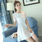 Κομψό γυναικείο φόρεμα με μανίκια δαντέλας σε διάφορα χρώματα