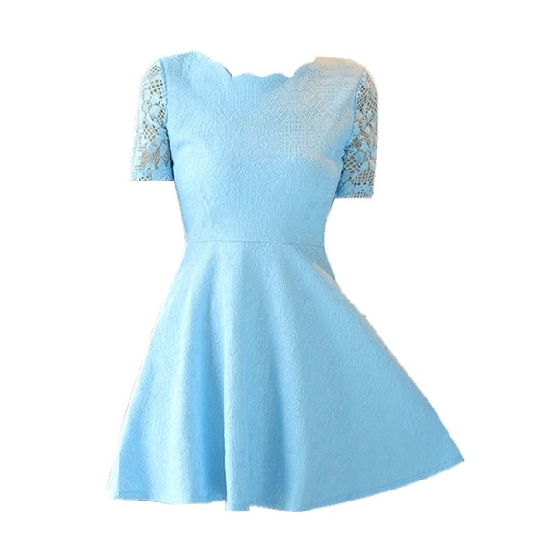 Κομψό γυναικείο φόρεμα με μανίκια δαντέλας σε διάφορα χρώματα