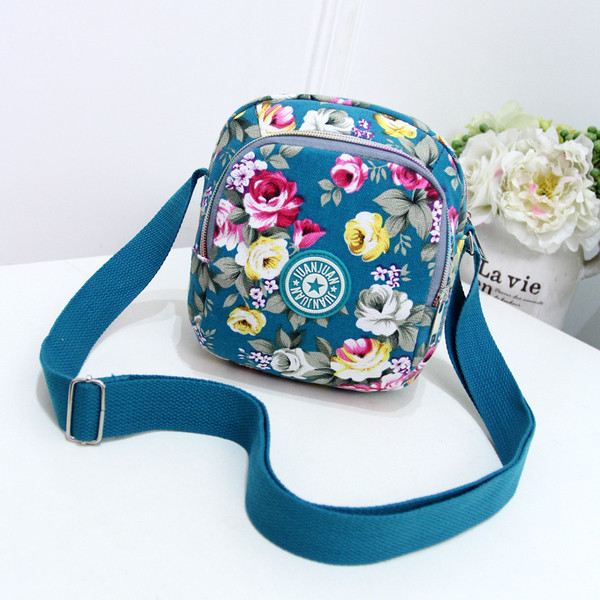 Sport - geanta dama casual cu motiv floral cu maner lung reglabil - doua modele