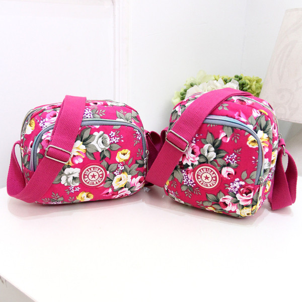 Sport - geanta dama casual cu motiv floral cu maner lung reglabil - doua modele