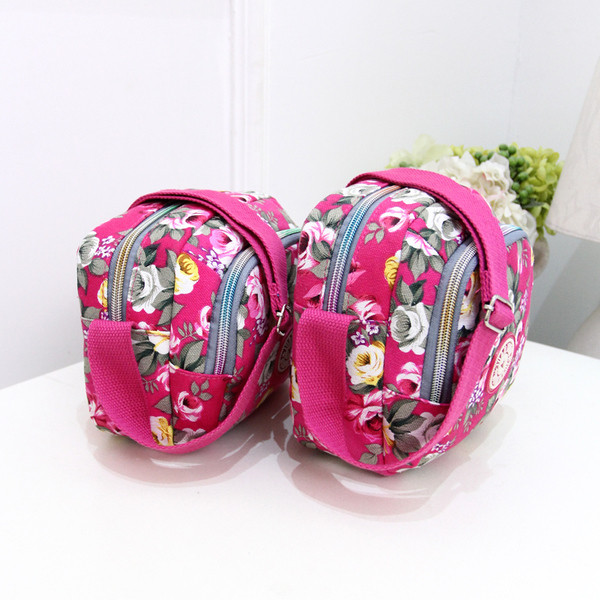 Sport - geanta dama casual cu motiv floral cu maner lung reglabil - doua modele