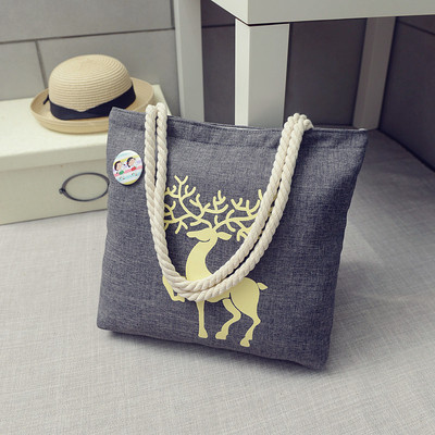 Geanta dama casual cu manere lungi si aplicatie - mai multe modele