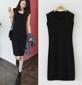 Κομψό γυναικείο αθλητική, καθημερινό φόρεμα σε μαύρο χρώμα